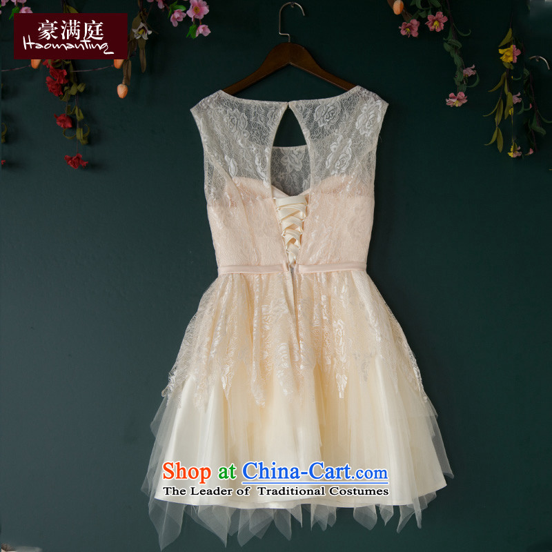 The Bride Dress Short of red marriage services bridesmaid small bows dress wedding banquet evening dresses 2015 new summer champagne color M HO full Chamber , , , shopping on the Internet