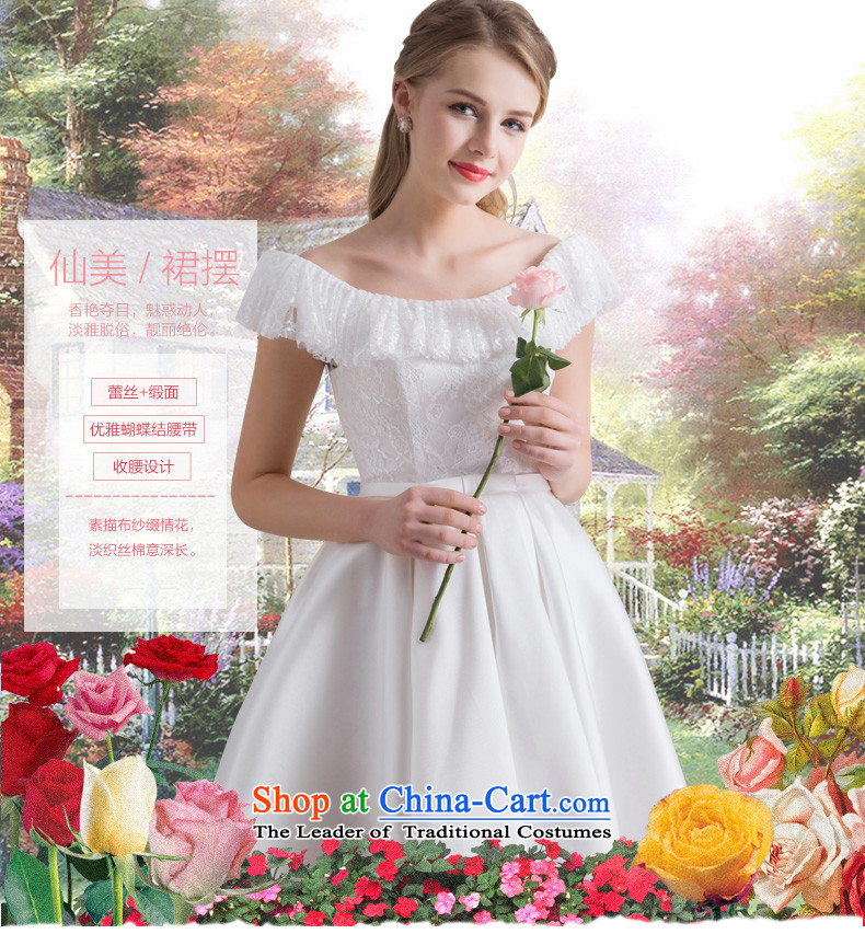 Summer Evening Dress Short, 2015 New bows services of the word shoulder bridesmaid services marriages betrothal back door banquet service White M picture, prices, brand platters! The elections are supplied in the national character of distribution, so action, buy now enjoy more preferential! As soon as possible.