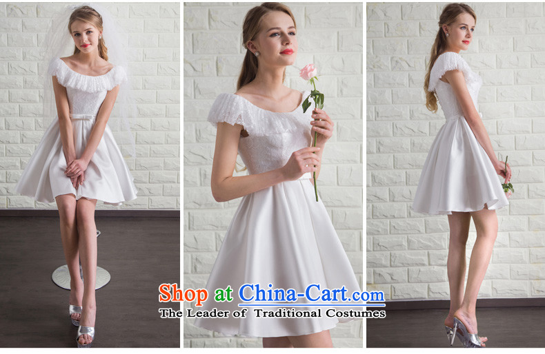 Summer Evening Dress Short, 2015 New bows services of the word shoulder bridesmaid services marriages betrothal back door banquet service White M picture, prices, brand platters! The elections are supplied in the national character of distribution, so action, buy now enjoy more preferential! As soon as possible.