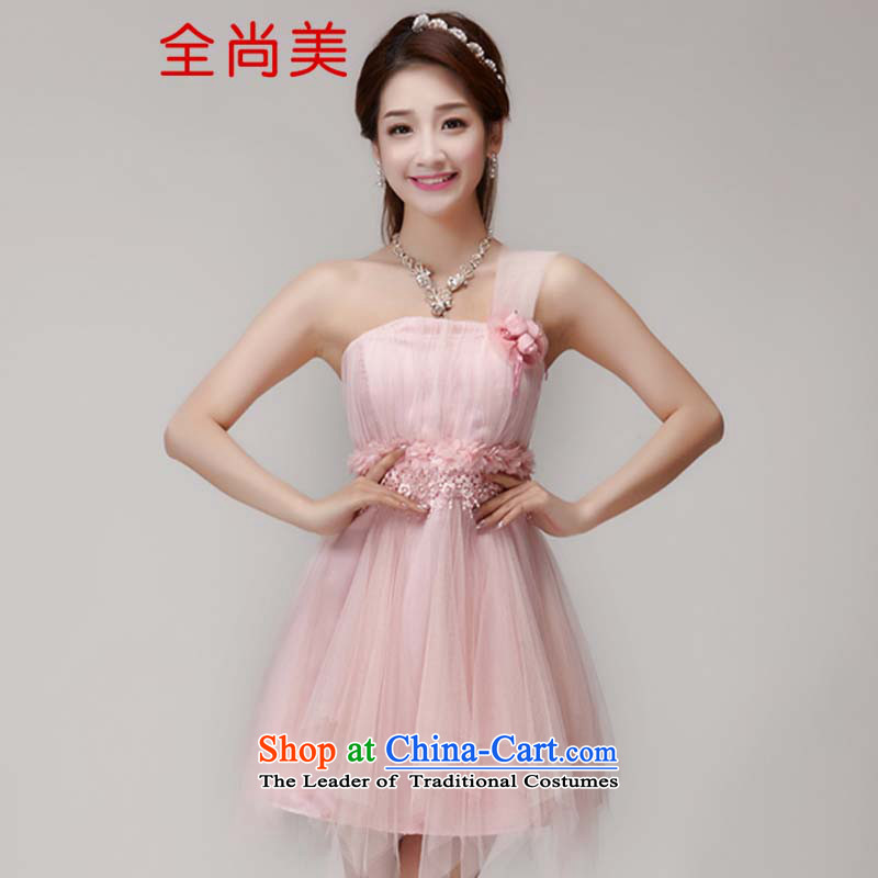 Full-Sang-mi bridesmaid services 2015 new bridesmaid mission dress evening dresses and sisters skirts banquet short, small summer gown A2145 White M, Jeon Sang-mi (QUANSHANGMEI) , , , shopping on the Internet
