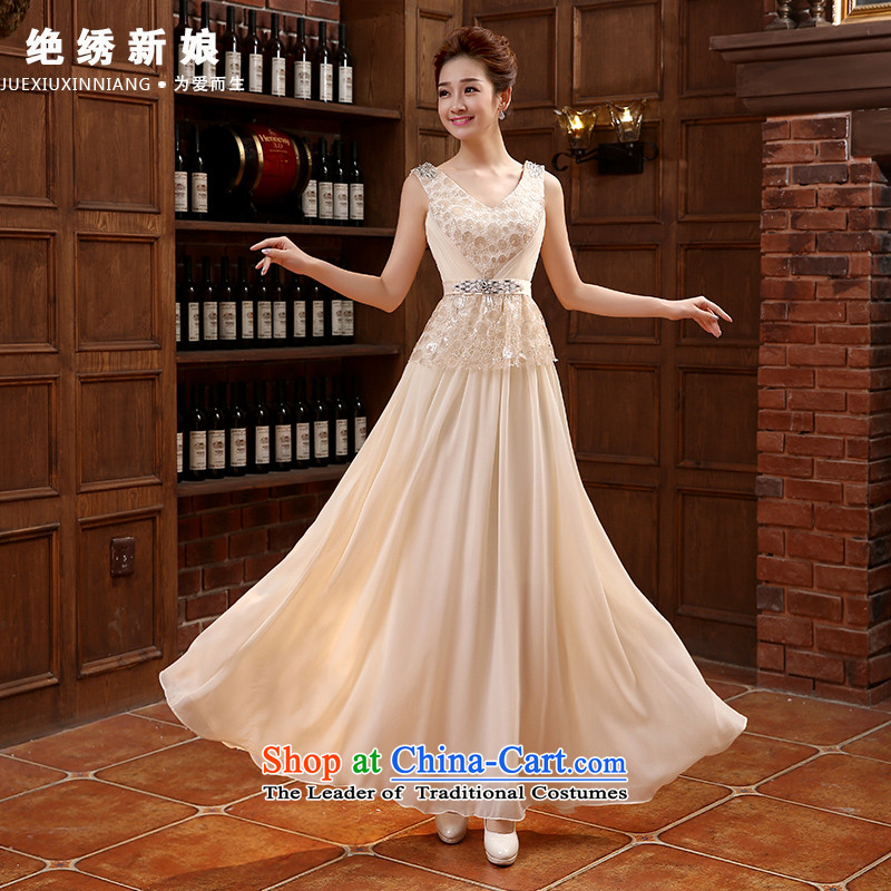 The bride larger evening dresses 201 new summer, Korean shoulder of diamond ornaments Sau San video thin banquet bows services Pink?L?Suzhou Shipment