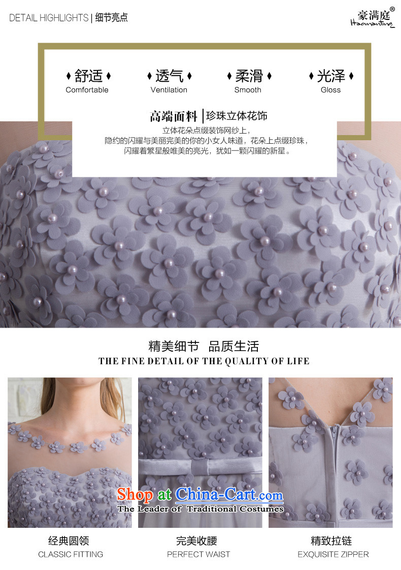 Wedding dress 2015 new bride Summer Wedding dress bows to Sau San long evening banquet dinner dress skirt gray color M brand, prices, picture platters! The elections are supplied in the national character of distribution, so action, buy now enjoy more preferential! As soon as possible.