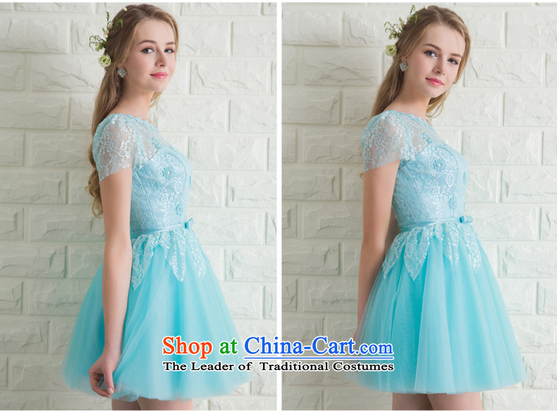 Ho full Chamber lace shoulder dress short skirts package) Marriage bridesmaid small dress moderator performances banquet evening dresses summer economy, blue XL Photo, prices, brand platters! The elections are supplied in the national character of distribution, so action, buy now enjoy more preferential! As soon as possible.