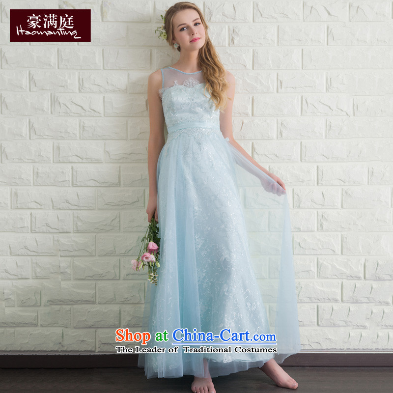 Evening dress long summer 2015 new bride services banquet hosted dresses bows dresses married women serving bridesmaid ice blue XL, Ho full Chamber , , , shopping on the Internet