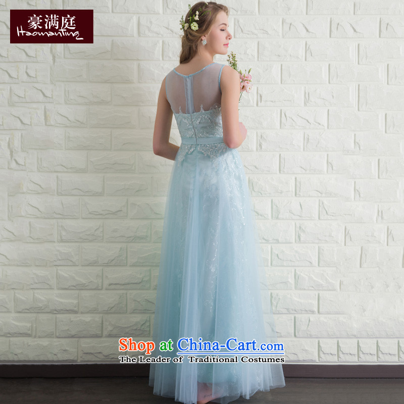 Evening dress long summer 2015 new bride services banquet hosted dresses bows dresses married women serving bridesmaid ice blue XL, Ho full Chamber , , , shopping on the Internet
