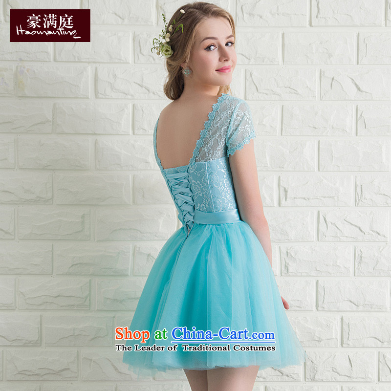 Ho full Chamber package shoulder lace small dress 2015 new summer bridesmaid service, evening dresses banquet ball will economy, blue XL, Ho full Chamber , , , shopping on the Internet