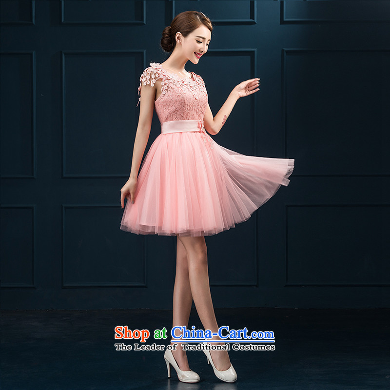 Summer 2015 new Korean lace shoulder straps for larger bridesmaid service, banquet marriages evening dresses pink tailor-made be no refund, embroidered bride shopping on the Internet has been pressed.