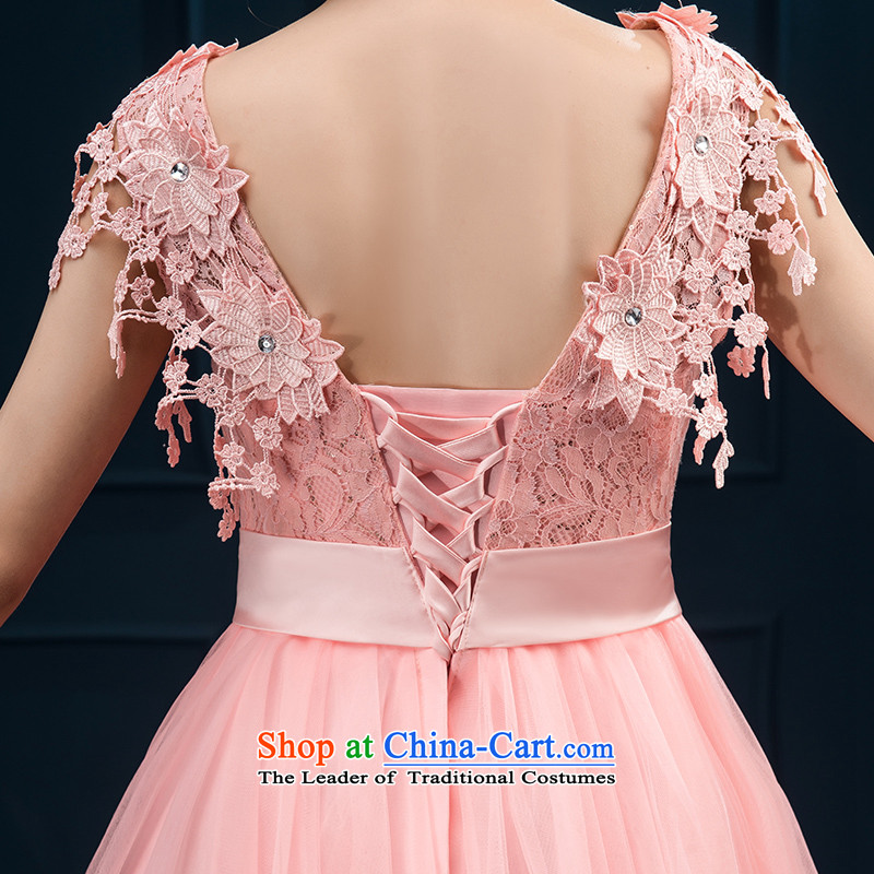 Summer 2015 new Korean lace shoulder straps for larger bridesmaid service, banquet marriages evening dresses pink tailor-made be no refund, embroidered bride shopping on the Internet has been pressed.