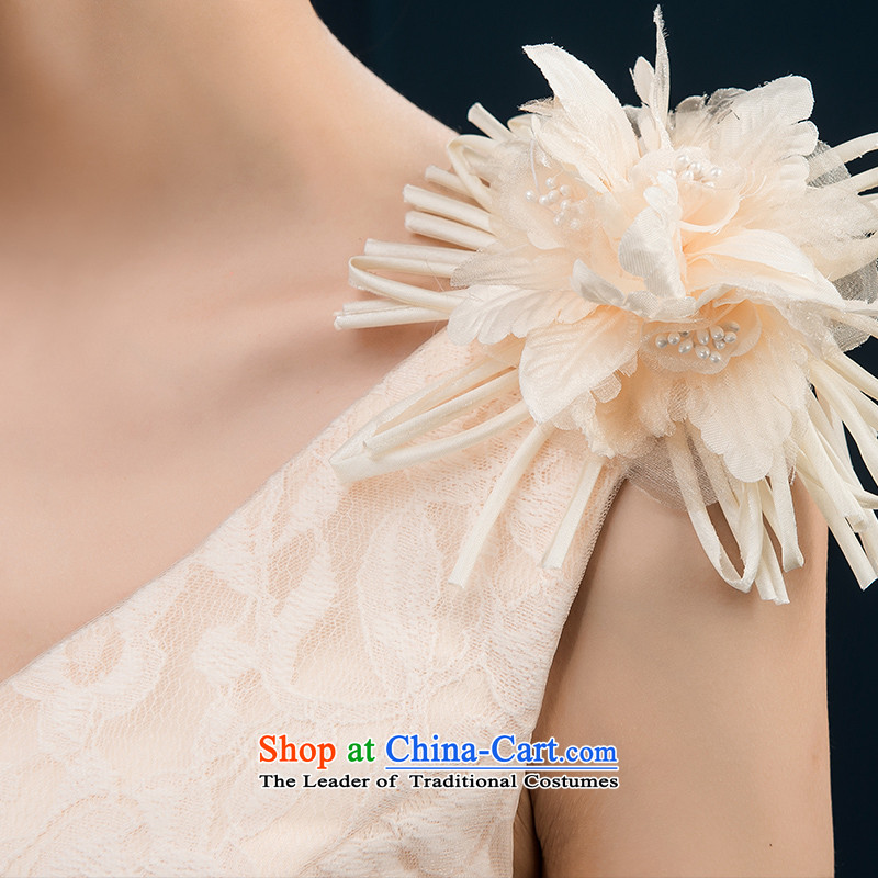 Bridesmaid Services 2015 Summer new Korean shoulder straps large flower marriages short, thin dress banquet video to be no refund pink, embroidered bride shopping on the Internet has been pressed.