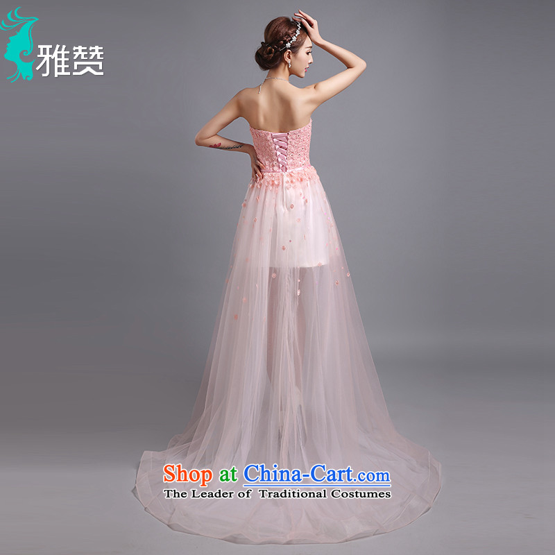 Jacob Chan bridesmaid dresses and chest after short long tail dress small summer 2015 new graphics thin princess birthday small dress skirt pink drink service pink S, Jacob Chan (YAZAN) , , , shopping on the Internet