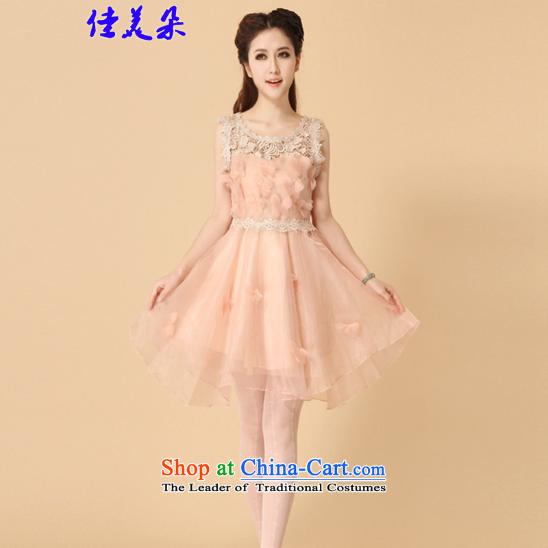 Jia Mei    2015 Korean flower lace the yarn dresses bon bon skirt princess skirt sleeveless bridesmaid small dress dress 6551# pink XL, JIA MEI (JIA MEI DUO) , , , shopping on the Internet