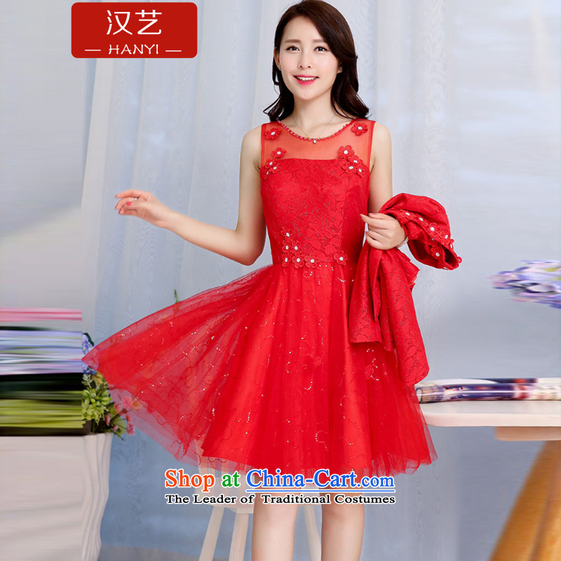 The Seoul Arts autumn 2015 new wedding dress lace hook flower dresses bows service bridal dresses bridesmaid skirt package and red XXXL, Han-yi , , , shopping on the Internet