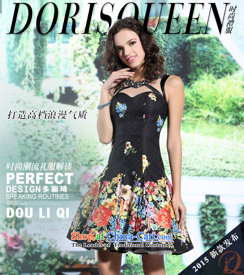 Doris Qi Xia Europe small black dress short of stylish Sau San dresses stamp dress western dress 6105 Black + suit XL Photo, prices, brand platters! The elections are supplied in the national character of distribution, so action, buy now enjoy more preferential! As soon as possible.