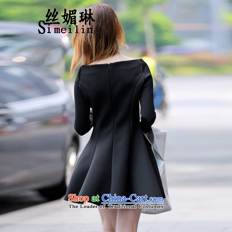 The population of the new 2015 Lin small wind fields for incense in a small sleeve black skirt Sheikh small black skirt black dress M population of RIM (simeilin) , , , shopping on the Internet
