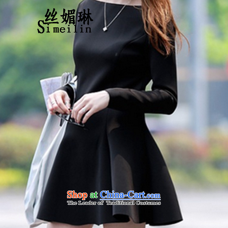 The population of the new 2015 Lin small wind fields for incense in a small sleeve black skirt Sheikh small black skirt black dress M population of RIM (simeilin) , , , shopping on the Internet