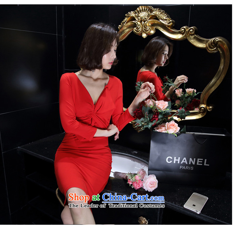 The population of autumn 2015 the new government of Korean women's aristocratic V-Neck Fold on Sau San's skirt dress red L picture, prices, brand platters! The elections are supplied in the national character of distribution, so action, buy now enjoy more preferential! As soon as possible.
