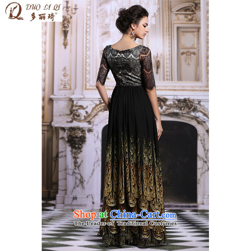 Doris Qi banquet dinner dress in Europe long black dress, customize the annual dress 31310 Black S, Doris Qi (doris dress) , , , shopping on the Internet