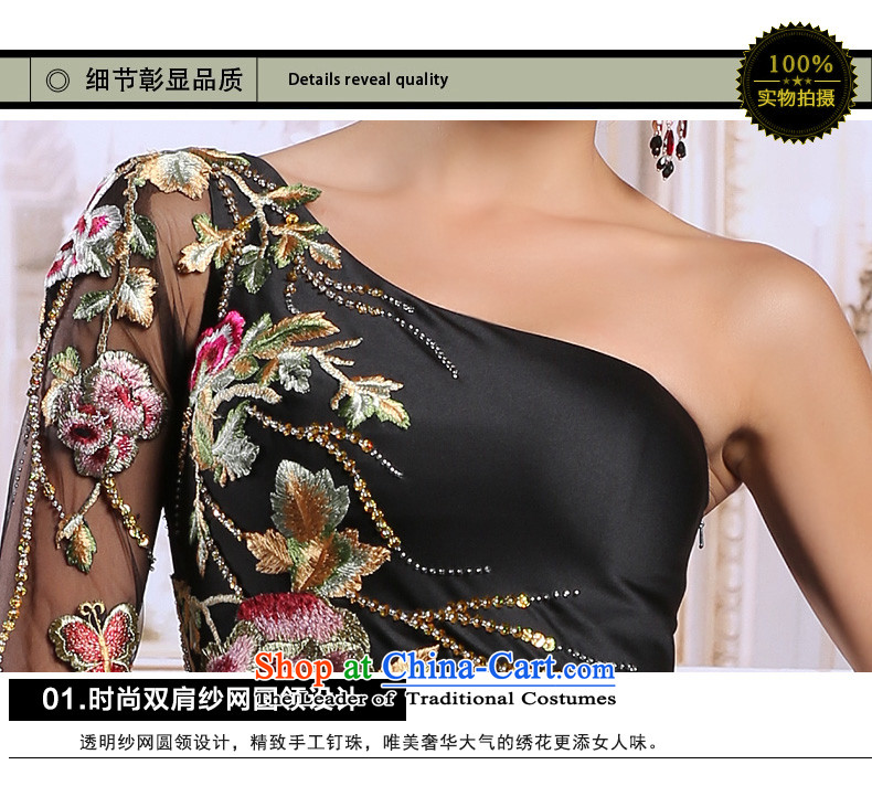 Doris Qi evening dresses black long dresses embroidery Sau San cheongsam banquet service 31318 bows black S picture, prices, brand platters! The elections are supplied in the national character of distribution, so action, buy now enjoy more preferential! As soon as possible.