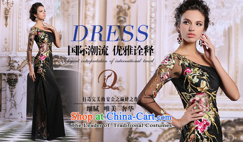 Doris Qi evening dresses black long dresses embroidery Sau San cheongsam banquet service 31318 bows black S picture, prices, brand platters! The elections are supplied in the national character of distribution, so action, buy now enjoy more preferential! As soon as possible.