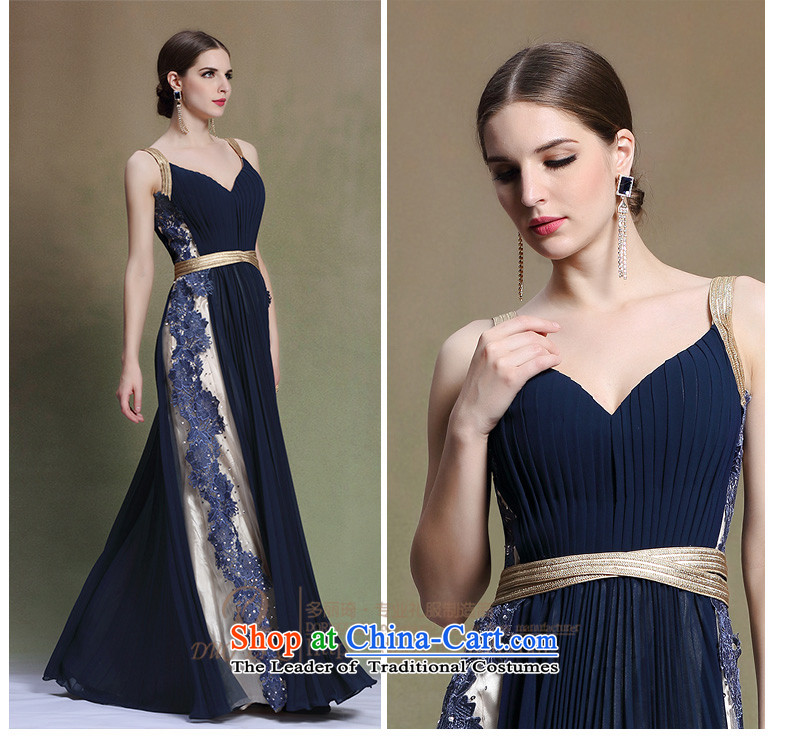 Doris Qi bride services deep bows Sau San V-Neck video thin blue evening dress summer night will chair the 31327 blue L picture, prices, brand platters! The elections are supplied in the national character of distribution, so action, buy now enjoy more preferential! As soon as possible.