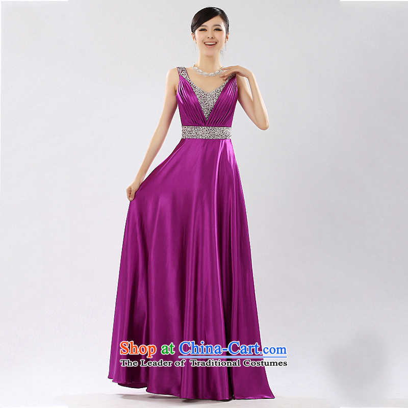 Summer 2015 new long stylish shoulders evening dresses bride bows services chorus services moderator dress female blue XXXL, Gil beautiful shopping on the Internet has been pressed.