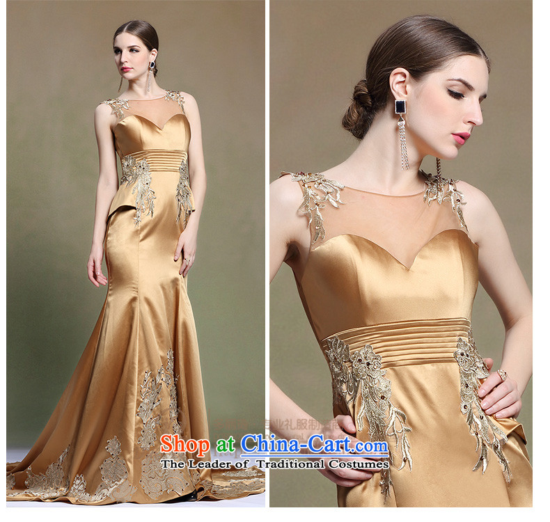 Doris Qi long crowsfoot champagne color bride bows to Sau San tail evening dress etiquette, declares NUMBER OF champagne color M picture, prices, brand platters! The elections are supplied in the national character of distribution, so action, buy now enjoy more preferential! As soon as possible.