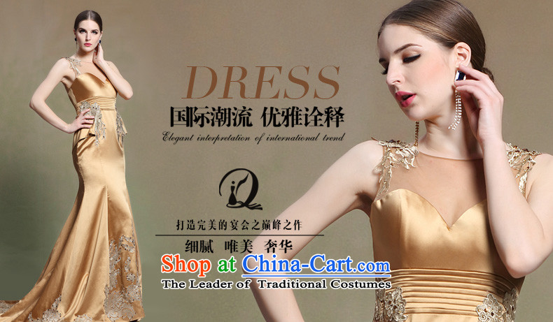 Doris Qi long crowsfoot champagne color bride bows to Sau San tail evening dress etiquette, declares NUMBER OF champagne color M picture, prices, brand platters! The elections are supplied in the national character of distribution, so action, buy now enjoy more preferential! As soon as possible.