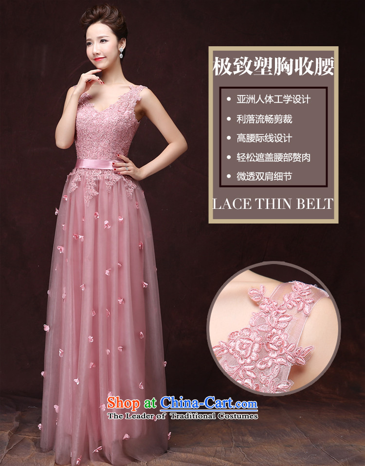 Martin Taylor pink bridesmaid services 2015 new V-Neck shoulders flowers evening dresses wedding bride bows long service pink dresses M picture, prices, brand platters! The elections are supplied in the national character of distribution, so action, buy now enjoy more preferential! As soon as possible.