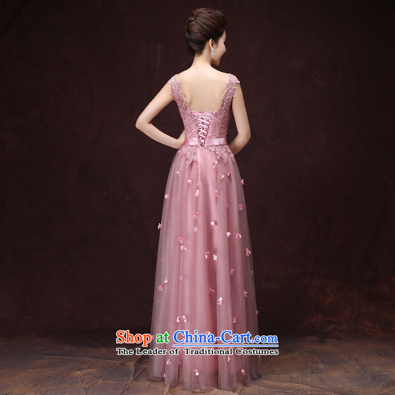 Martin Taylor pink bridesmaid services 2015 new V-Neck shoulders flowers evening dresses wedding bride bows long service pink dresses M Taylor (TAILEMARTIN Martin) , , , shopping on the Internet