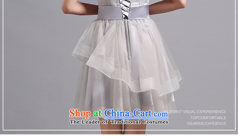 Jacob Chan bridesmaid shoulder dress short of the summer and autumn of 2015 the new lace dinner dance evening dresses Foutune of video large Sau San skirts thin Smoke Gray S picture, prices, brand platters! The elections are supplied in the national character of distribution, so action, buy now enjoy more preferential! As soon as possible.