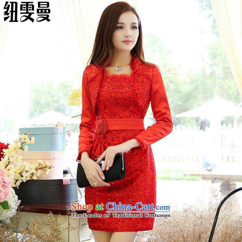Nz man Cayman 2015 Autumn new for women stylish OL temperament dress two kits dresses and sexy package and in long skirt 1573C_?XXXL color picture