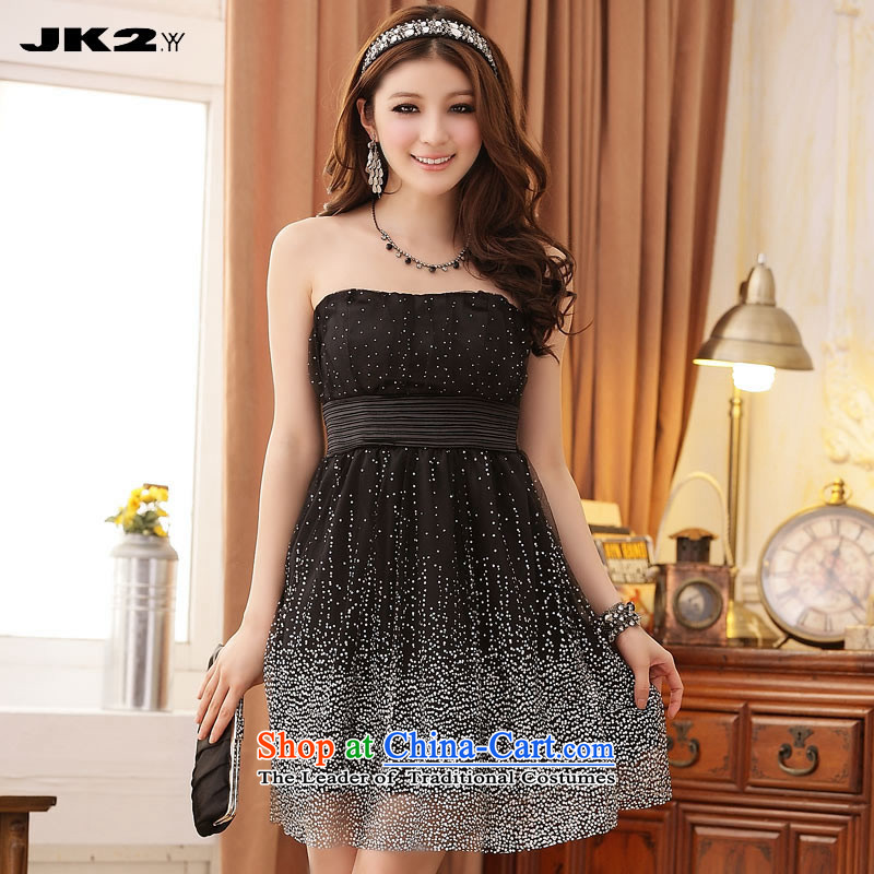  The new wave point Jk2.yy anointed chest bridesmaid Sau San services gauze Foutune of short of Princess dress dresses black XXL around 922.747 145