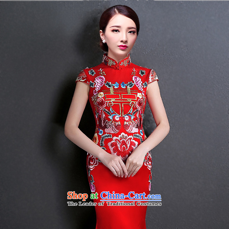 Bridal dresses long 2015 new cheongsam bows Services Mr Ronald Chinese qipao gown crowsfoot Sau San dresses red S picture, prices, brand platters! The elections are supplied in the national character of distribution, so action, buy now enjoy more preferential! As soon as possible.