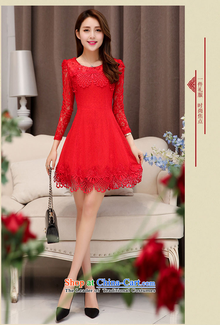 The Advisory Committee to the United States by 2015 China autumn) Bride the lift mast dress skirt dress 9 under the auspices of the Korean version of the Cuff Kits thin lace round-neck collar dresses RED M picture, prices, brand platters! The elections are supplied in the national character of distribution, so action, buy now enjoy more preferential! As soon as possible.