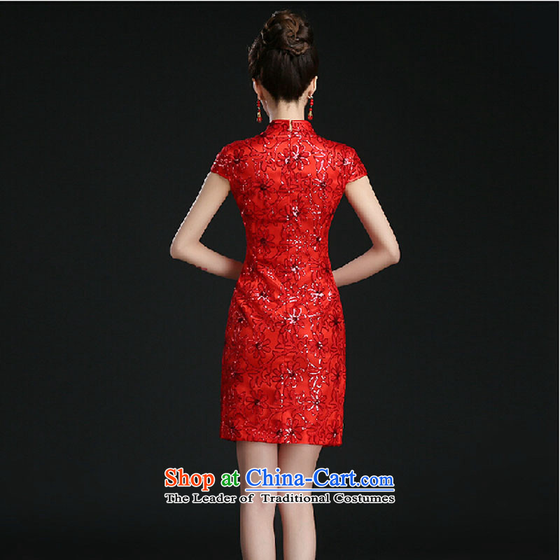 Pure Love bamboo yarn 2015 new red bride Wedding Dress Short of evening dresses evening drink service red shoulders qipao red XL Photo Sau San, prices, brand platters! The elections are supplied in the national character of distribution, so action, buy now enjoy more preferential! As soon as possible.