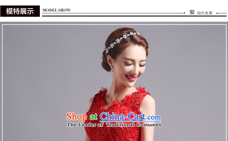 Jacob Chan bride wedding dress wedding services short-bows shoulder the new summer and fall of 2015, the lace on chip banquet evening dresses red tie M picture, prices, brand platters! The elections are supplied in the national character of distribution, so action, buy now enjoy more preferential! As soon as possible.