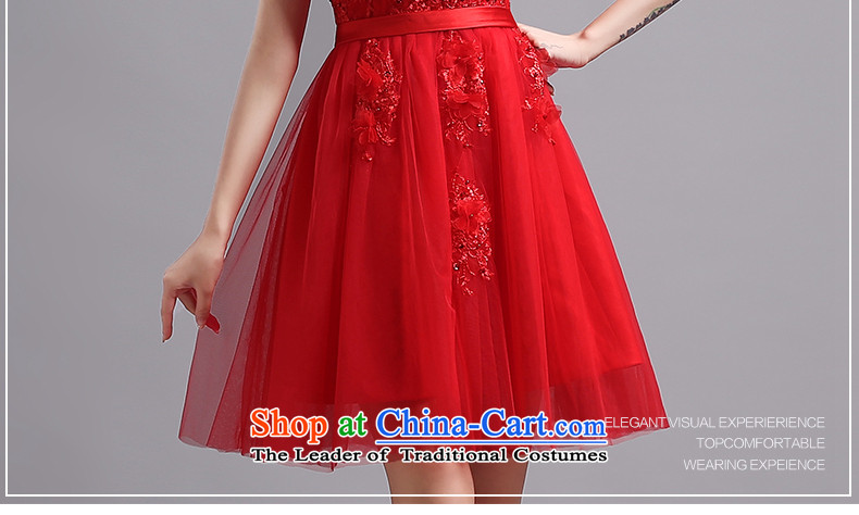 Jacob Chan bride wedding dress wedding services short-bows shoulder the new summer and fall of 2015, the lace on chip banquet evening dresses red tie M picture, prices, brand platters! The elections are supplied in the national character of distribution, so action, buy now enjoy more preferential! As soon as possible.