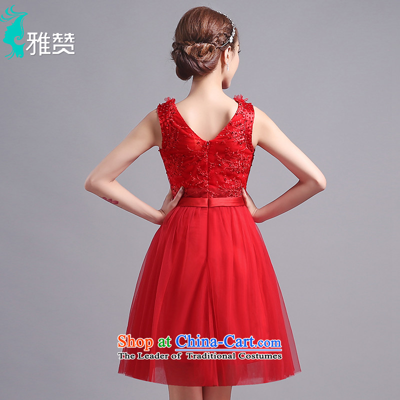 Jacob Chan bride wedding dress wedding services short-bows shoulder the new summer and fall of 2015, the lace on chip banquet evening dresses red straps, M, Jacob Chan (YAZAN) , , , shopping on the Internet