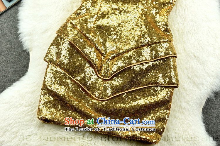 2015 new stylish Hami banquet dinner dress on chip anointed chest Sau San dress skirt performances small dress gold XL pictures, 7,803 were occupied by staff in the price, brand platters! The elections are supplied in the national character of distribution, so action, buy now enjoy more preferential! As soon as possible.