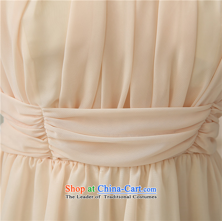 The adverse short skirt nail-ju, sister shoulders bridesmaid skirt sister services Korean bows to dress code are champagne color pictures, prices, brand platters! The elections are supplied in the national character of distribution, so action, buy now enjoy more preferential! As soon as possible.