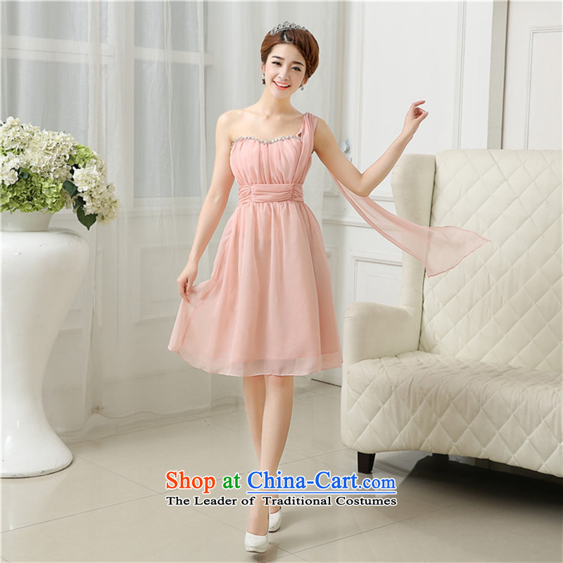 The adverse short skirt nail-ju, sister shoulders bridesmaid skirt sister services Korean bows to dress champagne color are code