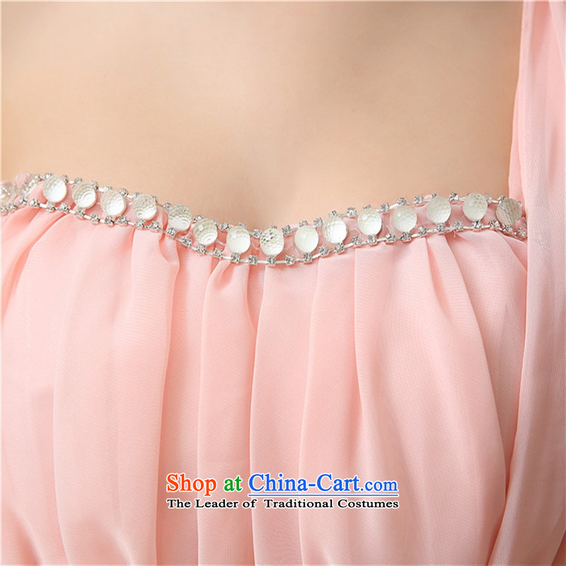 Mano-hwan's long skirt nail pearl single sister shoulder bridesmaid skirt sister services Korean bows services pink dress code, card are Shan House (KASHAN.JJ) , , , shopping on the Internet