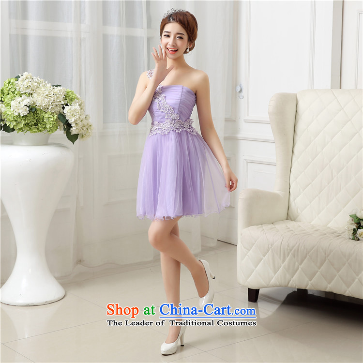 Mano-hwan's 2015 new bridesmaid dress Nail Length of Pearl River Delta Beveled Shoulder small dress bridesmaid skirt shoulder bridesmaid to mission service will purple sister picture, prices, brand platters! The elections are supplied in the national character of distribution, so action, buy now enjoy more preferential! As soon as possible.