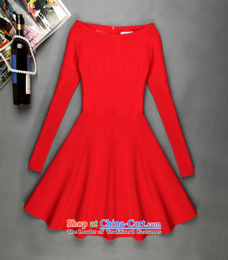 Yi Hsin Yi 2015 Autumn replacing new Wild word for small-wind in cuff dress dresses female red S picture, prices, brand platters! The elections are supplied in the national character of distribution, so action, buy now enjoy more preferential! As soon as possible.