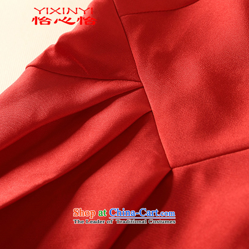 Yi Hsin Yi 2015 new Korean fashion the word   Graphics thin small red collar dress dresses female RED M Yi Hsin Yi (YIXINYI) , , , shopping on the Internet