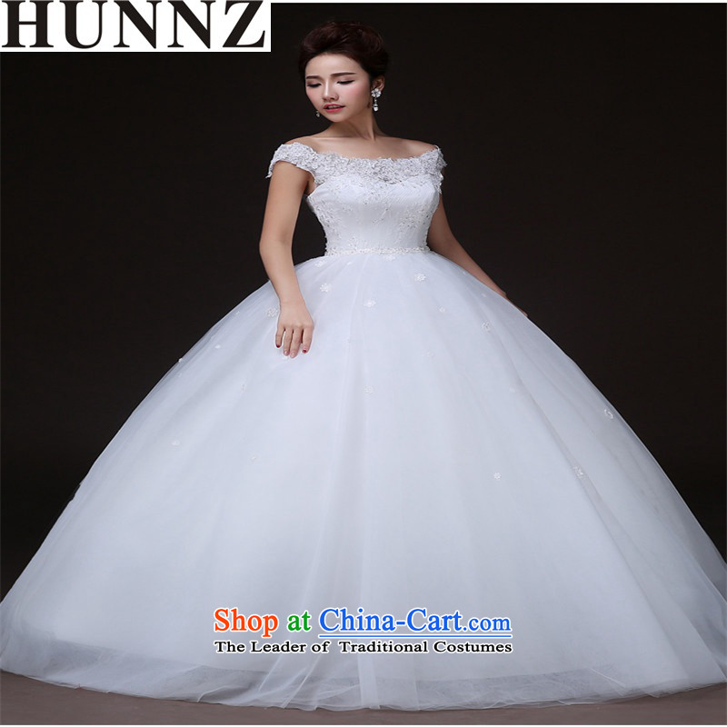 The new 2015 HUNNZ chic simplicity the spring and summer to align the Korean style large bride wedding dress white L,HUNNZ,,, shopping on the Internet