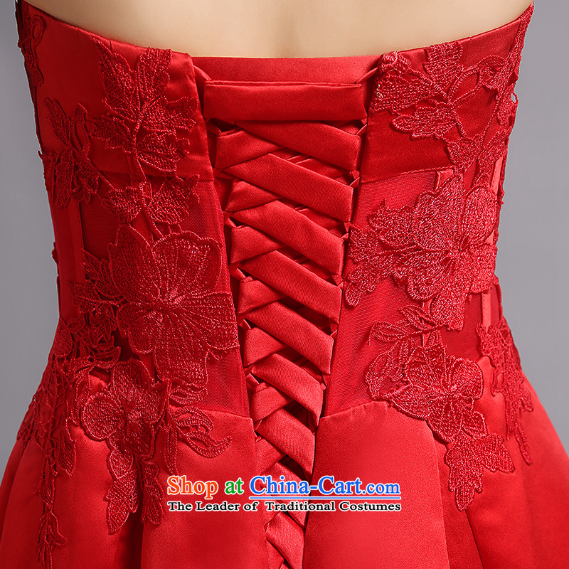 Jacob Chan Wedding Dress Short) Bride wiping the chest bows services 2015 summer and autumn new Foutune of video thin lace evening dress skirt red S, Jacob Chan (YAZAN) , , , shopping on the Internet