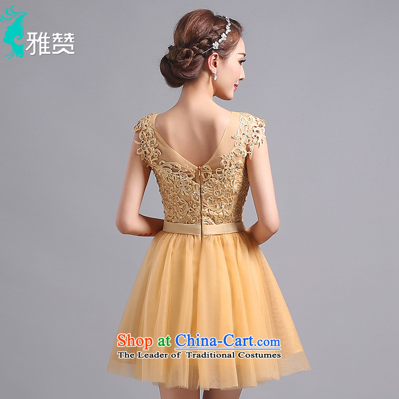 Jacob Chan Dress Short, on-chip video thin evening dress skirt the summer and fall of 2015 New bridesmaid services shoulder straps gauze fluoroscopy round-neck collar straps) S, Jacob Chan (YAZAN) , , , shopping on the Internet