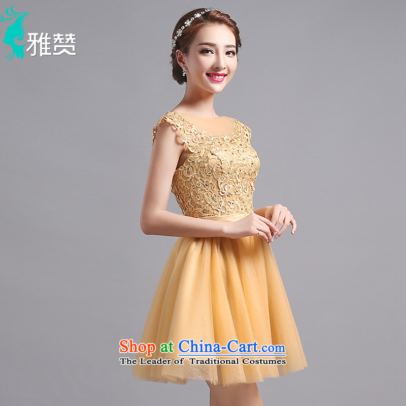 Jacob Chan Dress Short, on-chip video thin evening dress skirt the summer and fall of 2015 New bridesmaid services shoulder straps gauze fluoroscopy round-neck collar straps) S, Jacob Chan (YAZAN) , , , shopping on the Internet