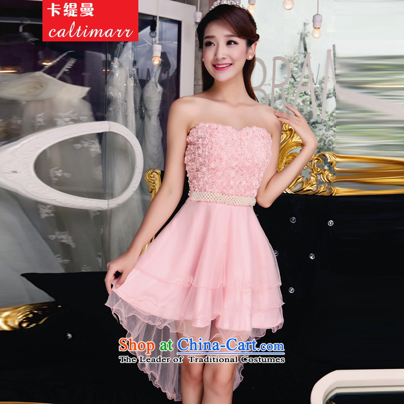 Card economy Cayman 2015 Summer fish people bare shoulders and stylish lace dresses temperament Sau San booking pearl dress dresses 8FFM pink S